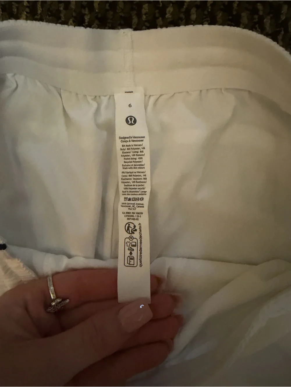 lululemon athletica White Active Skirt with Built-In Short